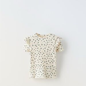 Zara Cream Floral Kids Tee